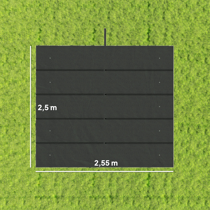 Замінні підлоги для павільйонів 3x3 м з дренажними отворами, розміром 2,50 x 2,55 м, темно-сірого кольору