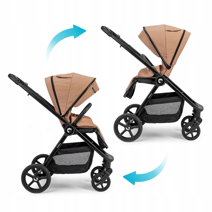 Дитячий прогулянковий візок Kidnort Älskar, коричневий, алюмінієвий, з аксесуарами