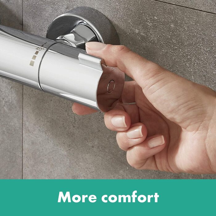 Змішувач для ванної Hansgrohe Ecostat - n Aufputz з термостатом (SafetyStop 40°C), круглий, для 2 споживачів, артикул 13201000 (білий/хром)