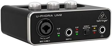 Аудіоінтерфейс Behringer U-PHORIA Studio 2x2, 24-біт/192 кГц, з мікрофонними преампами Midas - Студійний набір