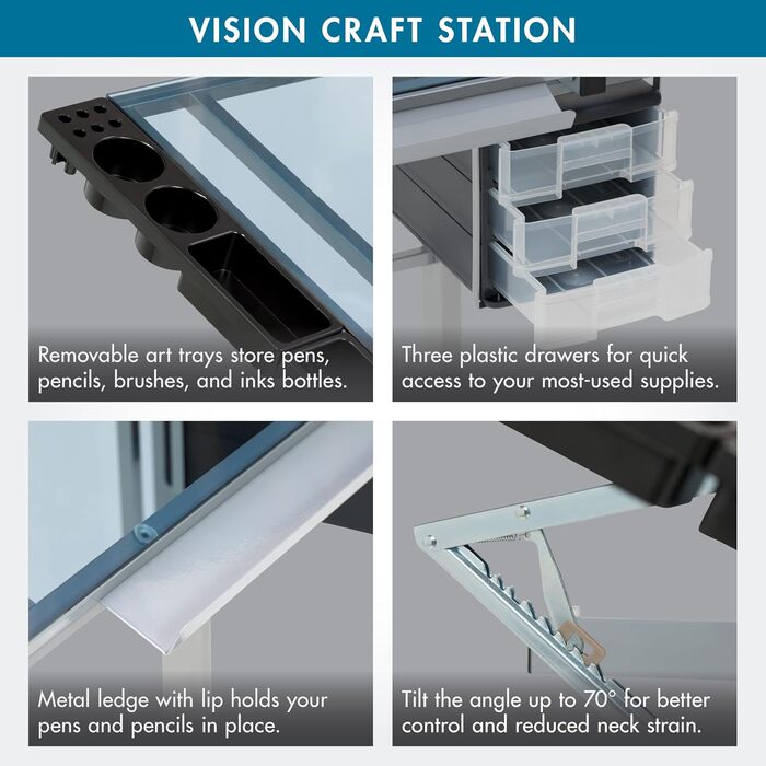 Зеркальний мольберт Studio Designs Vision з полицями та ящиками для олівців, 90,2 x 60,3 см