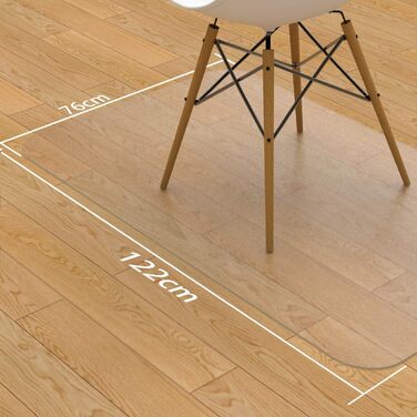 Захисна килимок NATRKE для підлоги, прозорий, 122x92 см, під стілець, офісний, для паркету, ламінату, PVC, захист підлоги