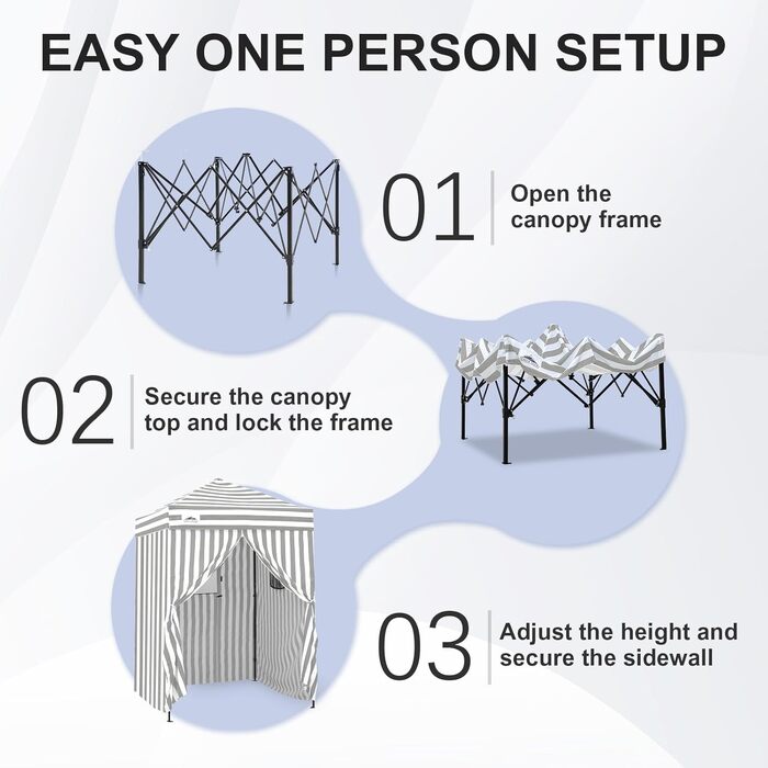 Розкладана переодягальня Eagle Peak Flex Ultra Compact - 1.2 x 1.2 м (5x5 ft) для басейну, фотосесій та кемпінгу, білий колір