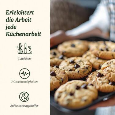 Електричний ручний міксер Cuisinart Power Advantage 7-Speed, сріблястий | 200W, з набором насадок та кейсом