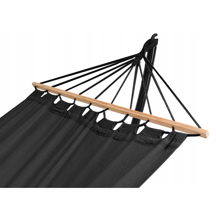 Гамак зі стійкою Di Volio, чорний, навантаження до 120 кг, 280 x 100 см