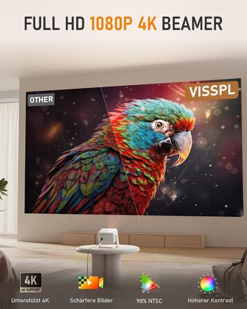 Міні проєктор Smart Beamer A-27000L: Full HD 1080P, WiFi6, Bluetooth, Netflix, 4K, Автофокус, для дому та на вулицю