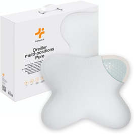 Дитяча подушка Inphysio з Memory Foam - бамбукова тканина, гіпоалергенна - для комфортного сну - ергономічна подушка для шиї - 50 x 30 x 5,5 см (Білий - Pure Schmetterling)