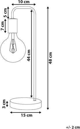 Стійла лампа Beliani Savena в індустріальному стилі з абажуром у вигляді лампочки, золота