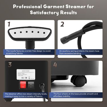 Вертикальний парогенератор CGOLDENWALL 2000W з ємністю 3.2L, швидкий нагрів за 45с, 2 режими прасування для всіх тканин, з аксесуарами та регулюванням висоти