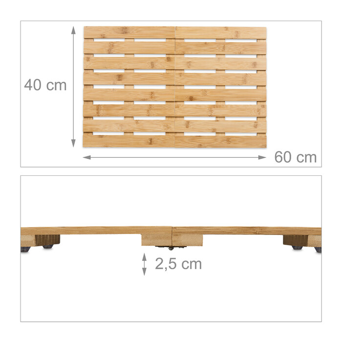 Бамбуковий килимок для ванної Relaxdays