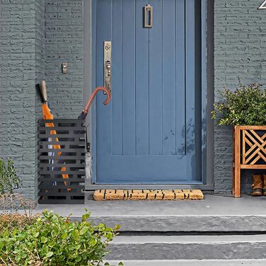 Підставка для парасольки, біла, велика металева з піддоном та гачками, 58,4 см, для дому, офісу, готелю