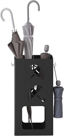 Підставка для парасоль підставкою WOLTU, 2 відділення, з 4 гачками, металева, біла, 25x49x15 см, SST16ws