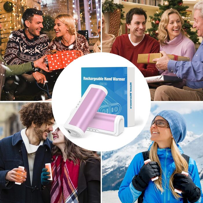 Електричні грілки для рук 2 шт. - багаторазові, USB, з 3 режимами нагріву, для дітей та жінок (рожеві)