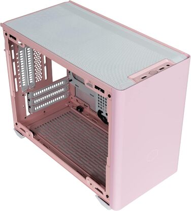 Корпус для ПК Cooler Master MasterBox NR200P Mini-ITX, загартоване скло, відмінне охолодження, вертикальне розташування відеокарти, безінструментальний доступ, рожевий Flamingo