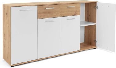 Сервант Jacklin Sonoma Oak/White - 160x85x35 см - Комод з великою кількістю місця для зберігання під житлову зону