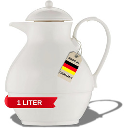 Термос Helios Nostalgie 1L, білий - підтримує температуру до 6 годин, для чаю та кави