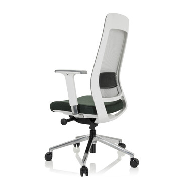 Офісне крісло / поворотне крісло CHIARO T2 WHITE сітка / тканина темно-зелений / сірий hjh OFFICE