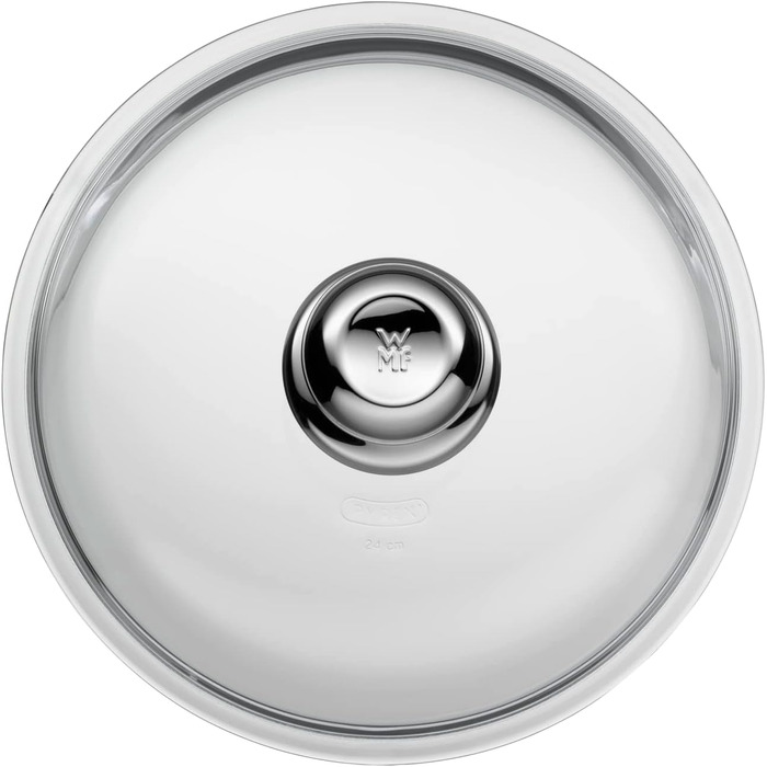 Скляна кришка для сковороди WMF 24 см, термостійке скло з металевим ручкою, підходить для посудомийки