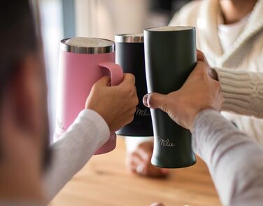 Термокухоль для пива Milu Weizenbierglas 500 мл з нержавіючої сталі з кришкою, чорний (+гравірування) - подарунок для чоловіків, тата