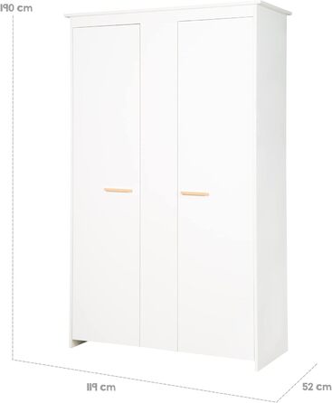 Комплект для дитячої кімнати Roba 'Антон' білий: пеленальний столик з 2 дверцятами, 1 поличкою, висота 90 см, пеленальний вкладиш