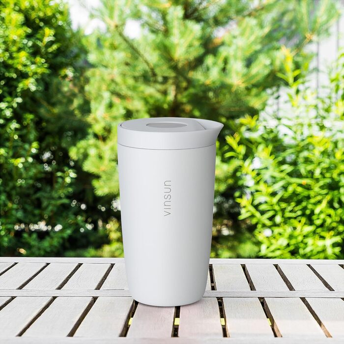 Термокружка VINSUN 350 мл з нержавіючої сталі, подвійні стінки, Quick Press, для кави та інших напоїв