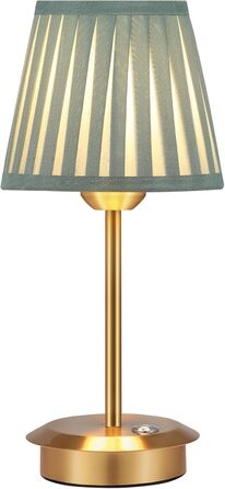 Настільна лампа OUSFOT бездротова, 3 режими яскравості, золота, вінтажний дизайн з абажуром для вітальні, кабінету, спальні, їдальні