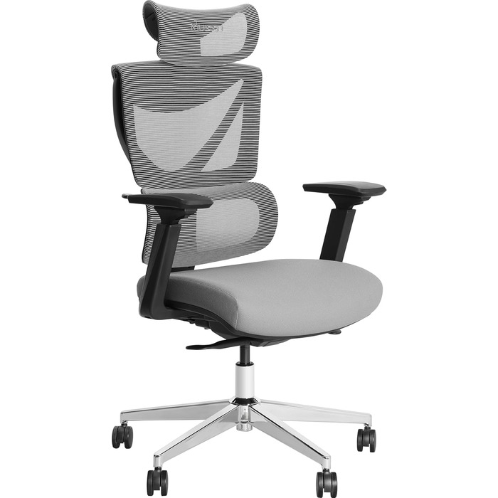 MUSSO V900 Structure Master: Ергономічне крісло для офісу та дому з регульованою спинкою, підтримкою попереку, 4D підлокітниками та підголівником, сітчаста спинка. Без підніжки.