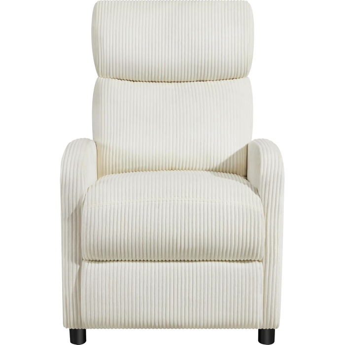 Крісло-релакс Yaheetech для телевізора, крісло-софа, крісло для відпочинку з регульованою підніжкою, лежак з бежевої тканини Cord