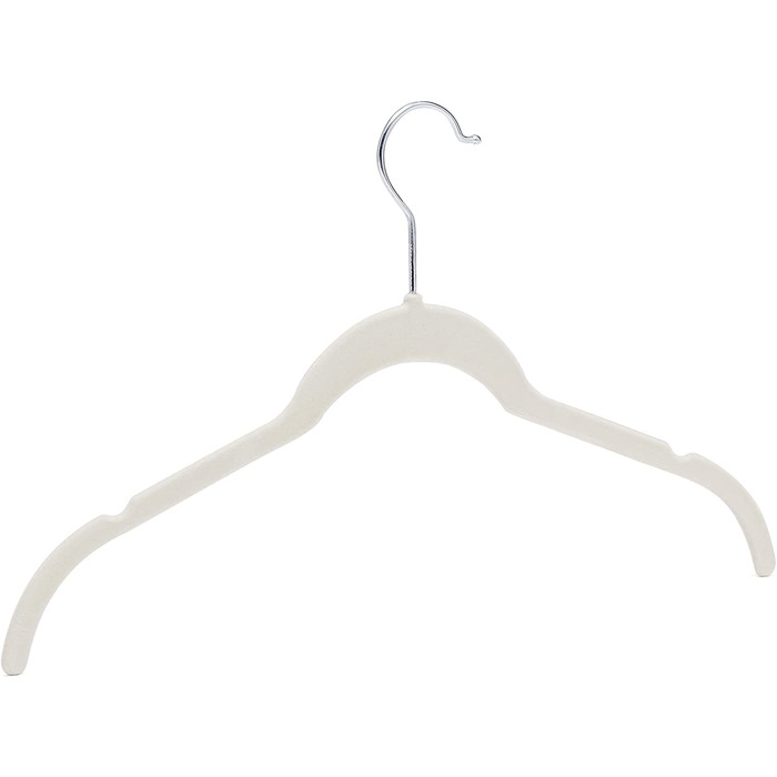 Базова вішалка Domopolis Для сорочки / сукні, з оксамитовим покриттям, (слонова кістка, 50 г., одномісна)