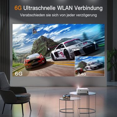 Проектор XuanPad з AI-автофокусом та сертифікацією Netflix, WiFi, Bluetooth, 30000 лм, 1080P, поворотний на 210°, автоматична корекція Keystone, система видалення пилу та відведення тепла