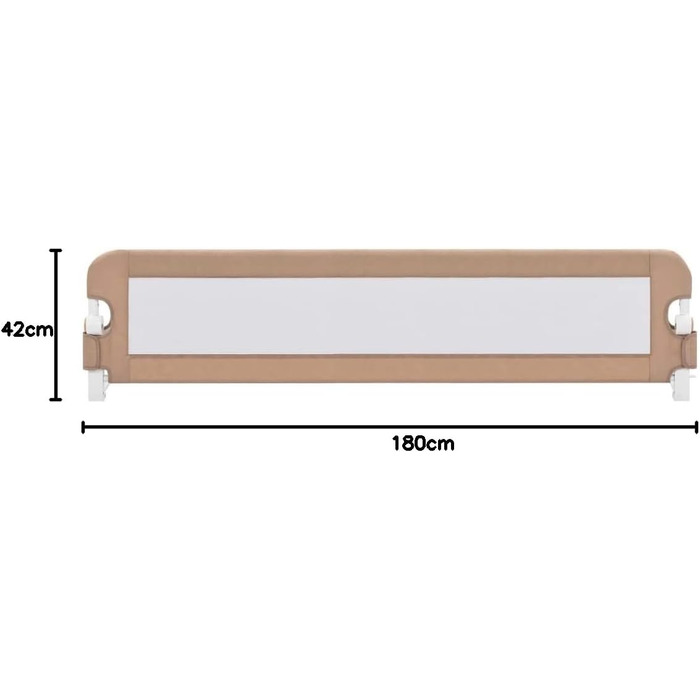 Бортик для ліжка VidaXL 150x42 см, бежевий (Taupe) - захист для дитячого ліжечка та ліжка для малюків з поліестеру