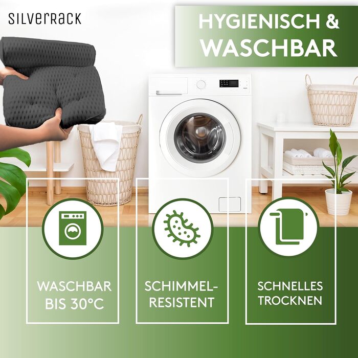 Підголовник для ванни SilverRack MEDIUM-WEICH (темно-сірий) з 3D-системою підтримки та сіткою 4D - комфортне аксесуар для ванни