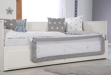 Захисний бортик для ліжка Roba Klipp-Klapp 150x40 см (Сірий) - складаний бортик від випадання для немовлят та дітей, висота 50 см