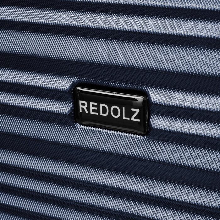 Набір валіз REDOLZ 3 шт. | Легкі валізи-тролі з ABS-пластику | Для жінок та чоловіків | 4 колеса, TSA-замок (Essentials 16) (Dark Blue, L 77 см)
