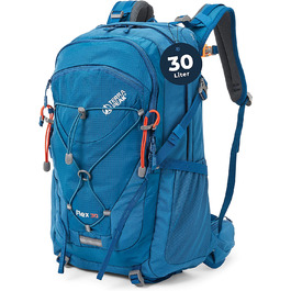 Похідний рюкзак Terra Peak 30L Flex 30 преміум середнього розміру з вентиляцією для спини, гідратаційної системою і чохлом від дощу-похідний рюкзак з поліестеру з дихаючої 3D повітряної сіткою-Рюкзак для активного відпочинку на відкритому повітрі з поясним ременем (30 літрів, синій)