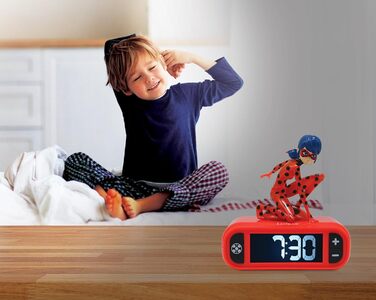 Дитячий ліхтарик-годинник Disney Stitch RL800D1, рожевий: будильник, нічник, мелодії, LCD-дисплей