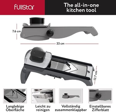 Мандоліна для овочів 7-в-1 з нержавіючої сталі: нарізчик, тертка, слайсер для овочів та фруктів - кухонний гаджет