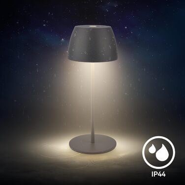 BRILONER Міні LED-лампа настільна бездротова IP44 з сенсором, регульована яскравість, акумулятор, замінне джерело світла, 8x20 см, антрацит