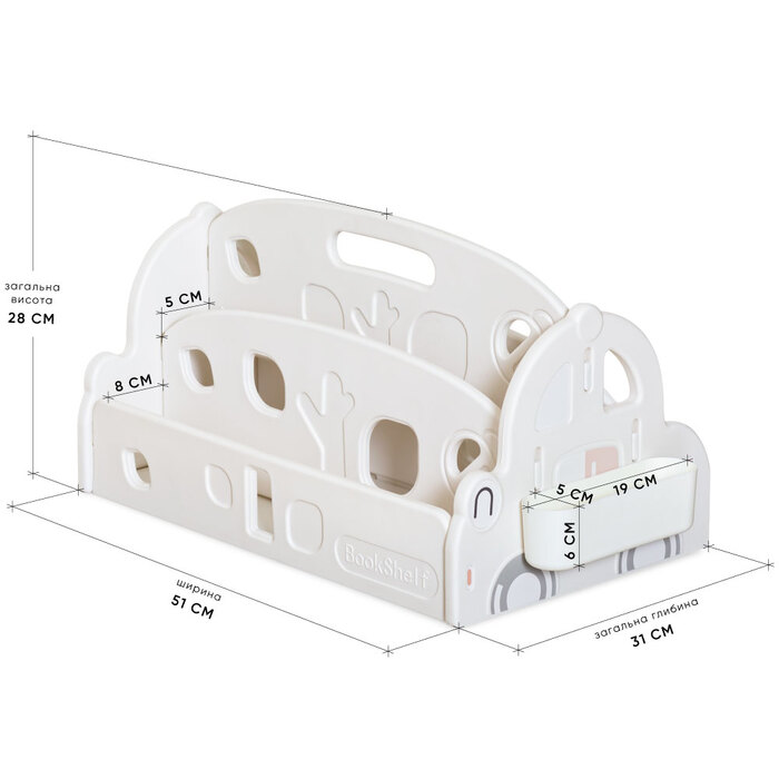Книжкова полиця Mealux Talee White (арт. KD-E162 White)