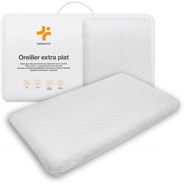 Дитяча подушка Inphysio з memory foam - бамбукова тканина, гіпоалергенна - для комфортного сну - ергономічна подушка для шиї - 50 x 30 x 5,5 см (перлова)
