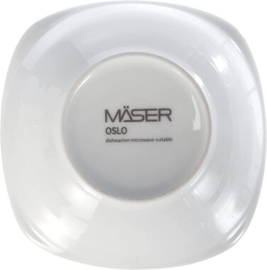 Серія Mser 920463 Осло, комбінований сервіз з 30 предметів на 6 осіб, набір посуду, класичний, непідвладний часу, елегантний, порцеляновий, чорно-білий (набір з 6 мисок для пластівців)