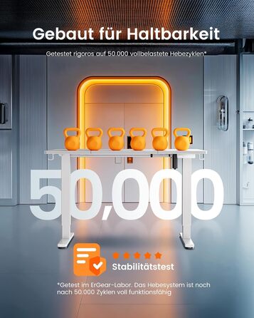 Електричний регульований стіл ErGear 160x80 см з пам'яттю, білий. Підключення до плати 120x60 см для дому та офісу