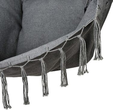 Підвісне крісло-гойдалка з подушкою 100x130x75 см, до 150 кг, для саду та дому, графітовий колір