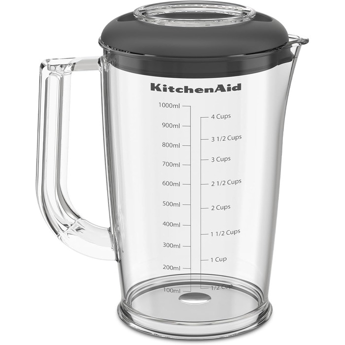 Акумуляторний ручний блендер Kitchenaid з подрібнювачем і віночком, акумулятор, чорний