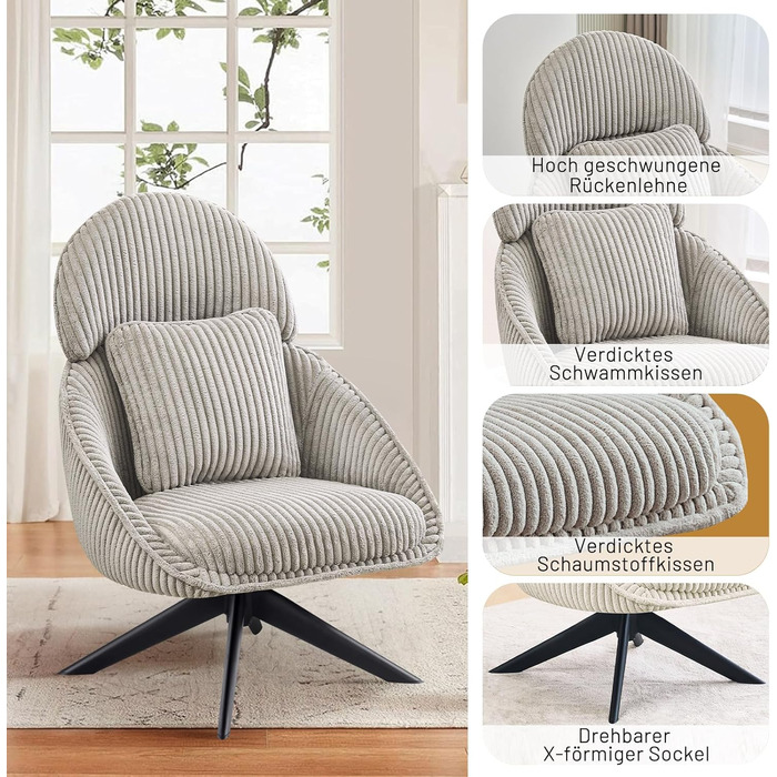 Ергономічне крісло для офісу, шкіра PU, крісло для начальника, 200 кг, з підніжкою та підтримкою попереку, для дому/офісу, регульоване, висока спинка, чорний, 1 шт. (Світло-сірий1, 1 шт.)