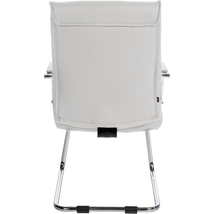 Стілець конференційний Sievert білий з м'якою оббивкою, штучна шкіра, з підлокітниками