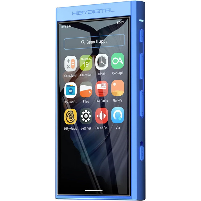 Цифровий аудіоплеєр HiBy M300 з вбудованим динаміком, Android 13, Bluetooth, Wi-Fi, FM-радіо, PCM768k, DSD256, 32 ГБ, синій