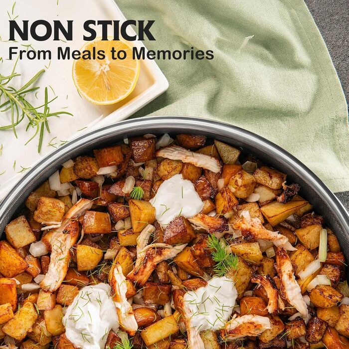 Wok SNOWCLAD 32 см з антипригарним покриттям, нержавіюча сталь, для всіх плит, безпечний, можна мити в посудомийній машині