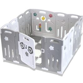 Дитячий манеж Venture All Stars DUO Lite - Ігровий майданчик для немовлят і малюків, відзначений багатьма нагородами - включає ігровий килимок і панель для занять сірий
