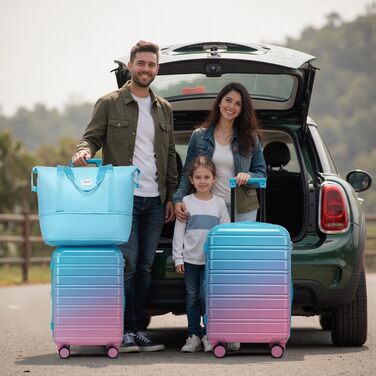 Набір валіз LARVENDER 5-Piece, з жорсткого пластику, розширюваний, з кодовим замком, COTTON CANDY